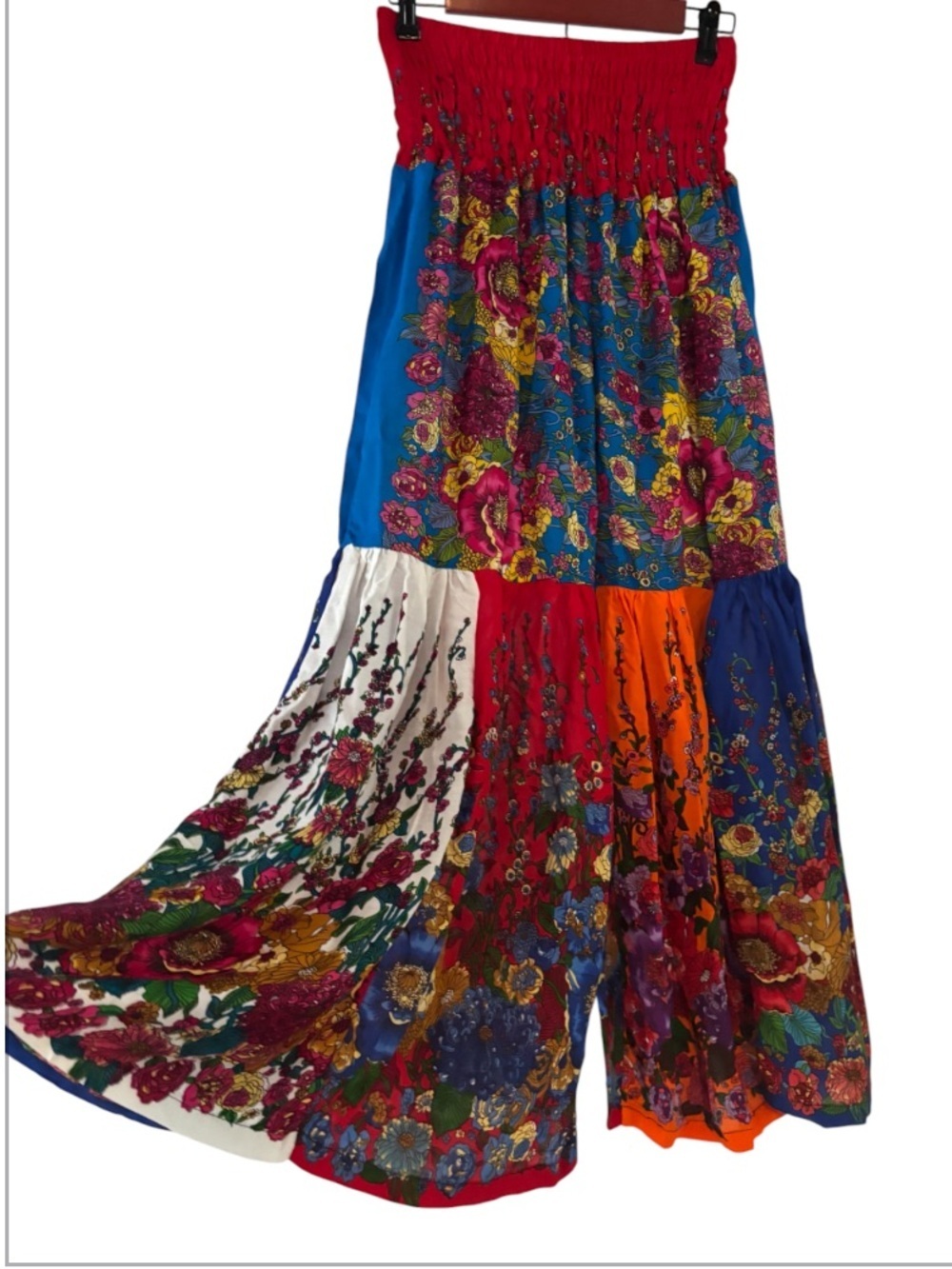 Kathmandu Tiered Patchwork Wide Leg Pants NWOT